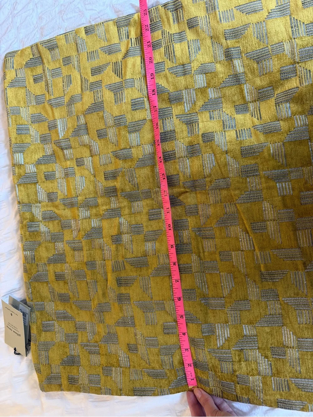 West Elm Mustard Geometric Jacquard Pillow Cover